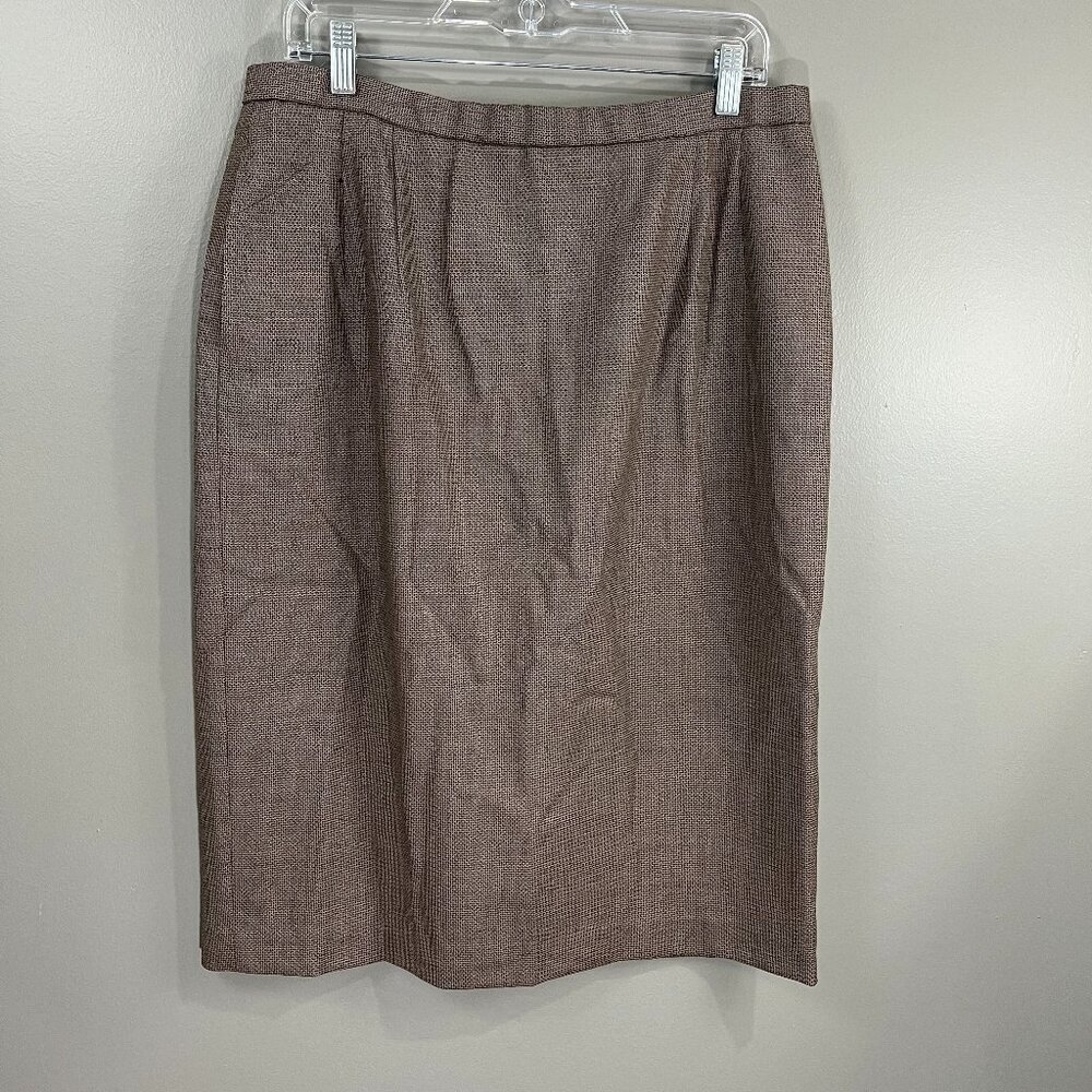 Pendleton 100% Virgin Wool Brown Knee Length Midi Skirt Career Size 16